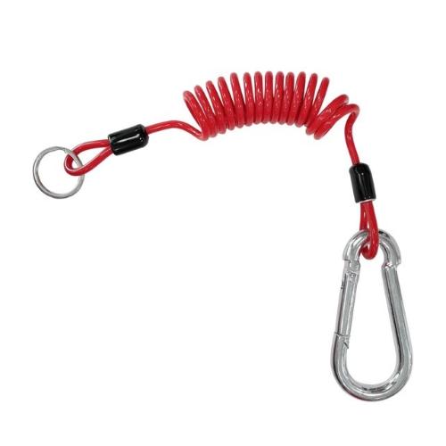 Coiled Break Away Trailer Cable with Carabiner Clip